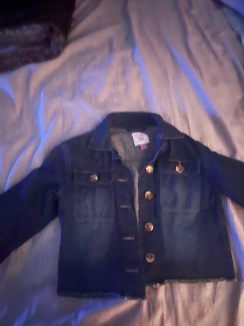 YMI Girls Dark Blue Denim Button-Up Jacket